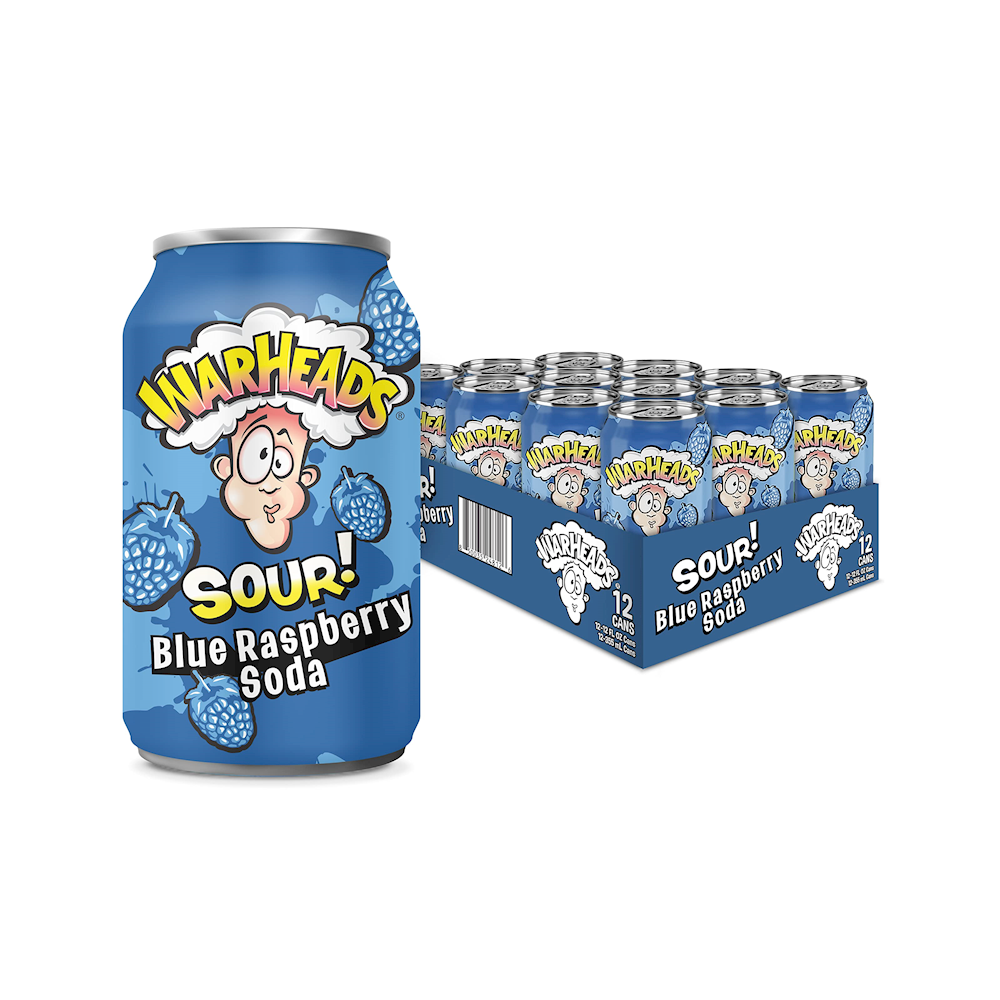 Warshead Can Soda BLUE RASPBERRY 12PK