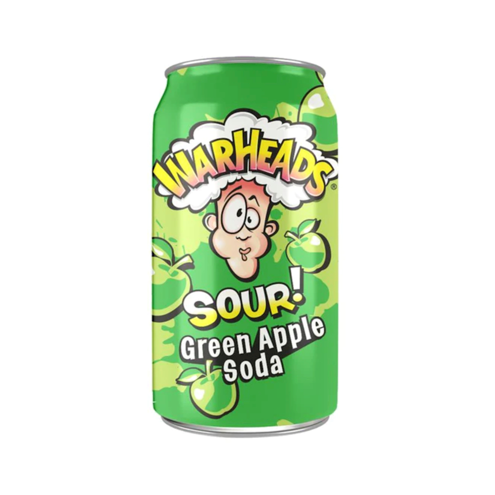 Warshead Can Soda GREEN APPLE 12PK