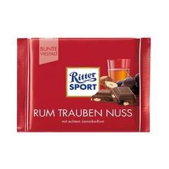 Ritter Sport Chocolate Rum Trauben Nuss 12pk