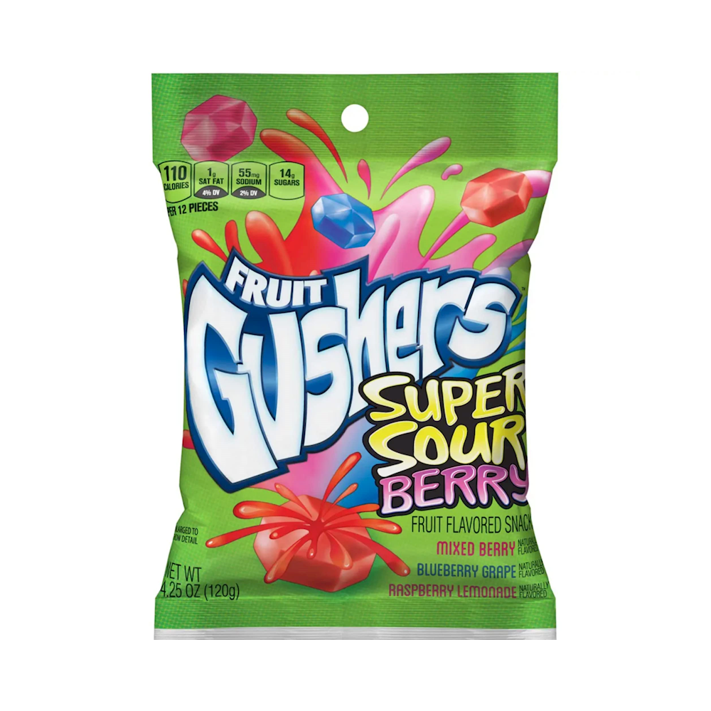 Gushers Super Sour Berry 4.25oz 8PK