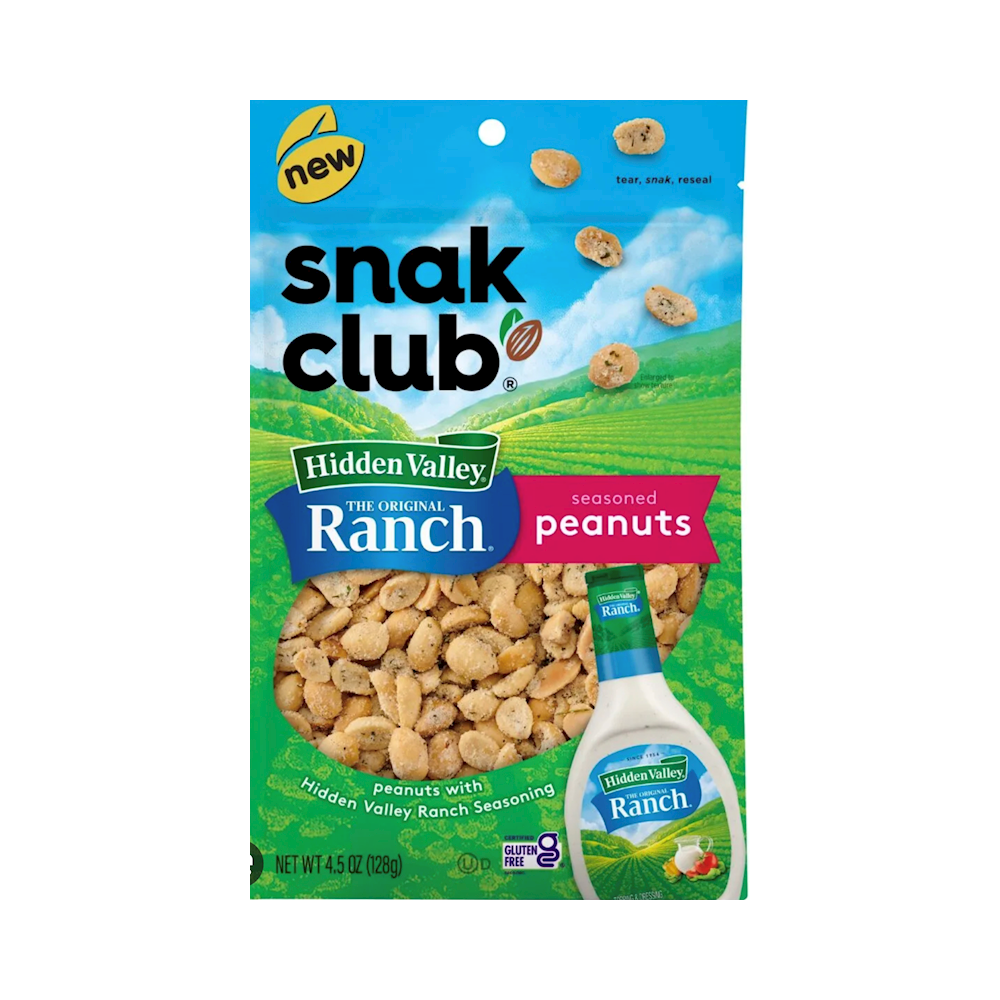 SNACK CLUB RANCH PEANUTS 12PK