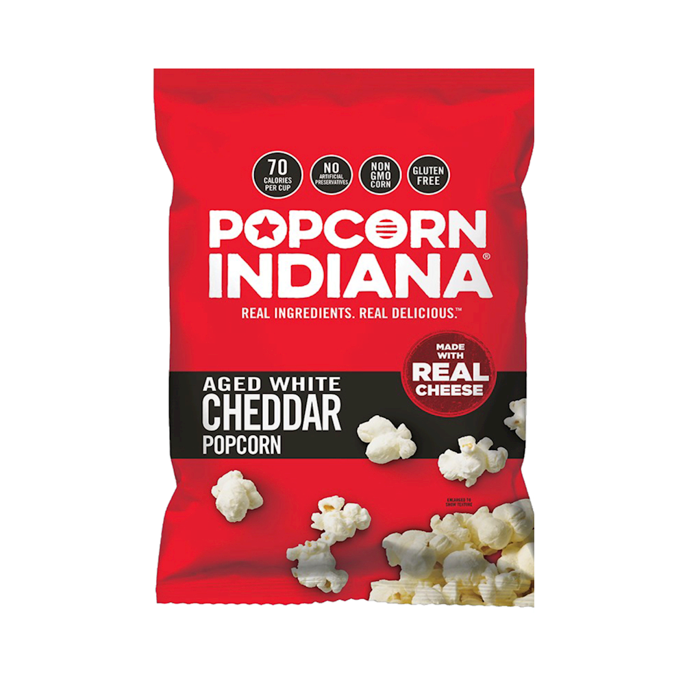 Indiana Popcorn 6pk AGED WHITE CHEDDAR