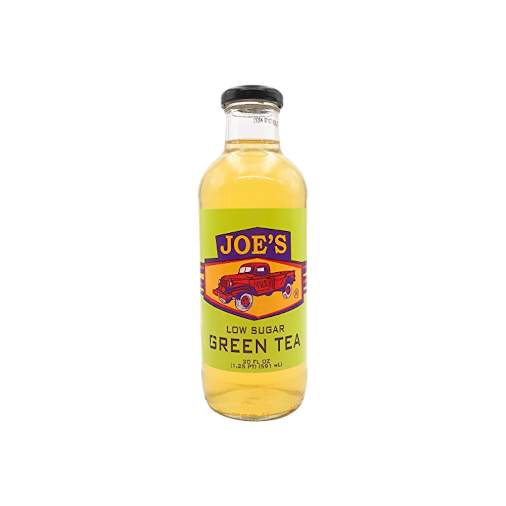 Joe's Tea Standard Green Tea, 7 Grams of Sugar, 20 fl. oz. Glass Bottle (12 Bottles)
