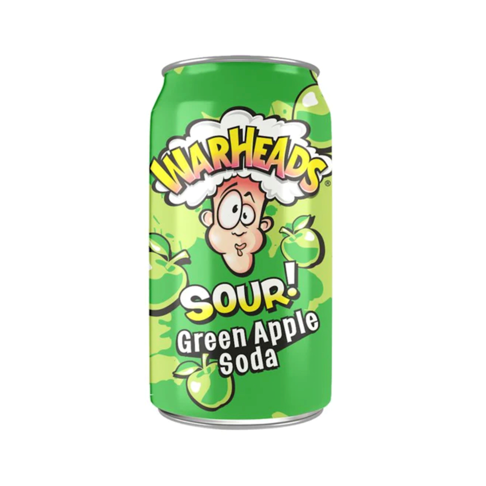 Warshead Can Soda GREEN APPLE 12PK