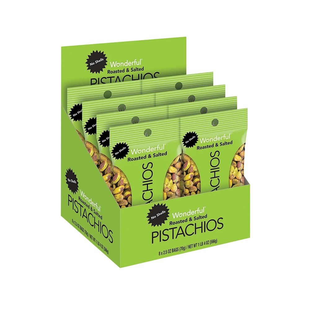 Wonderful Pistachio No Shells 3.25oz 8pk ORIGINAL