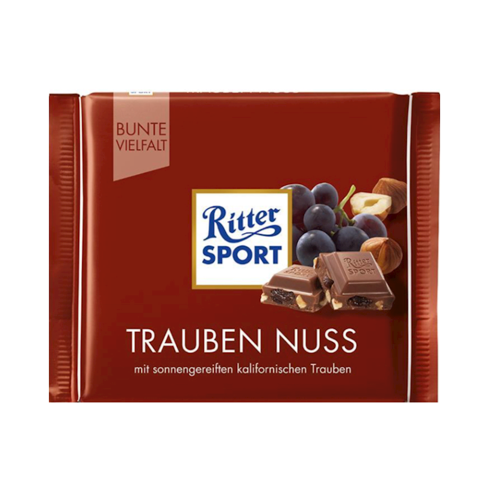 Ritter Sport Chocolate TRAUBEN NUSS 10PK