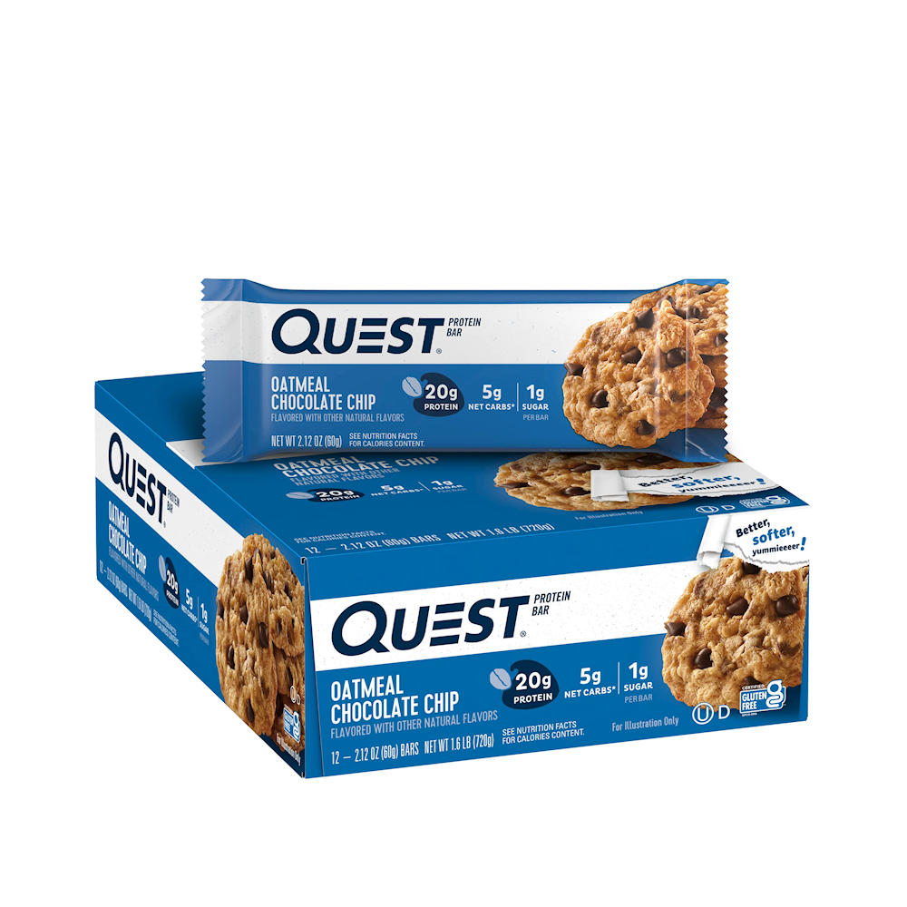 QUEST BAR OATMEAL CHOCO CHIP 12PK