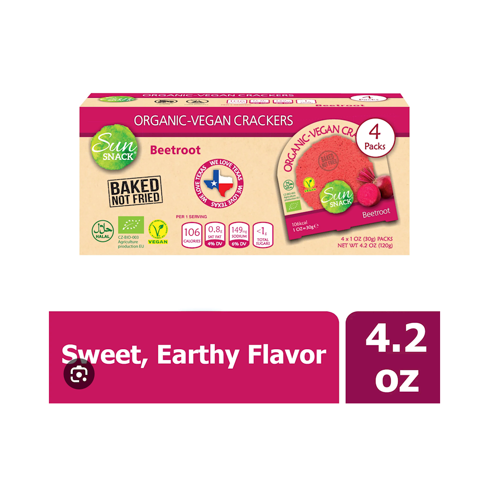 Sun Snack Organic-Vegan Crackers 12pk
