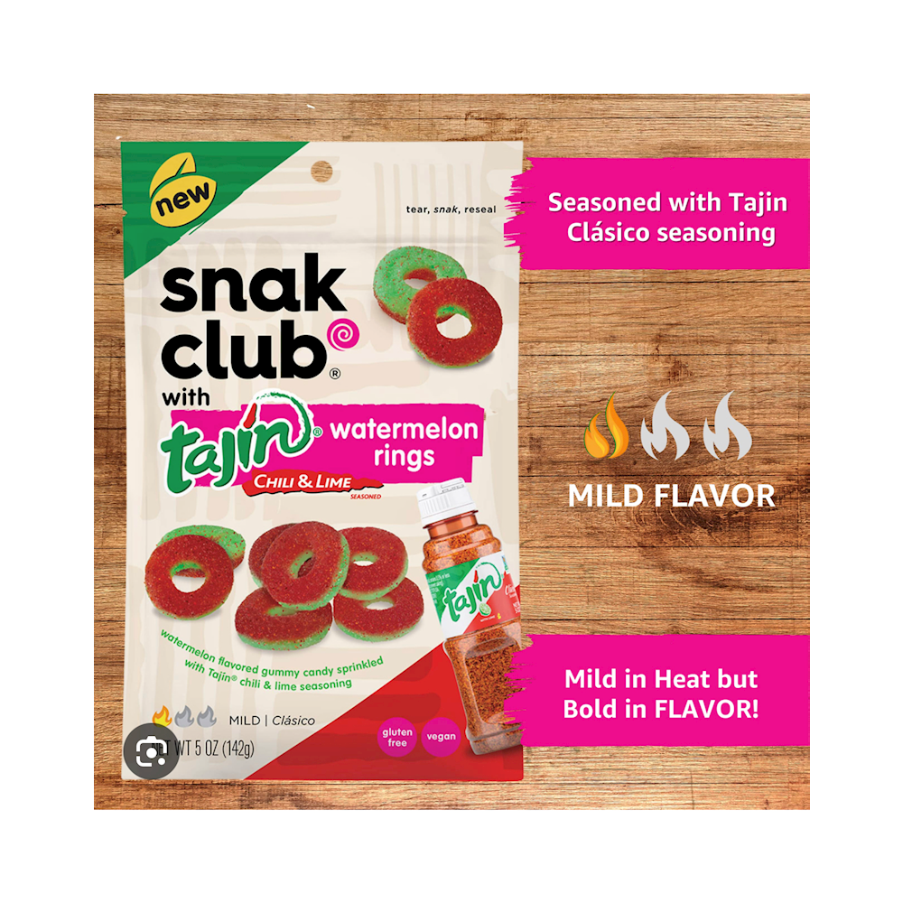 SNACK CLUB TAJIN WATERMELON RINGS 12PK